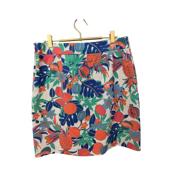 Talbots Tropical Print A‑Line Skirt White Pink Blue Green NWT Women’s 8 - Picture 4 of 7
